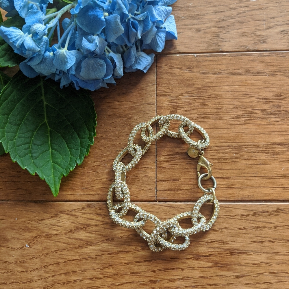 J.Crew Factory | Gold & Diamond Chain Bracelet